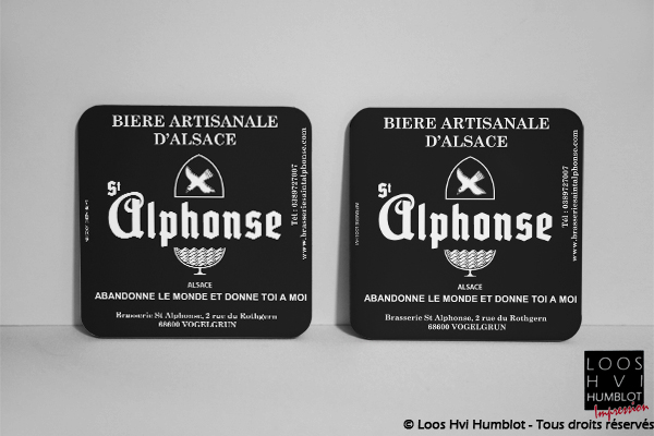 Impression sous bock personnalise et imrpimé pour Saint Alphonse