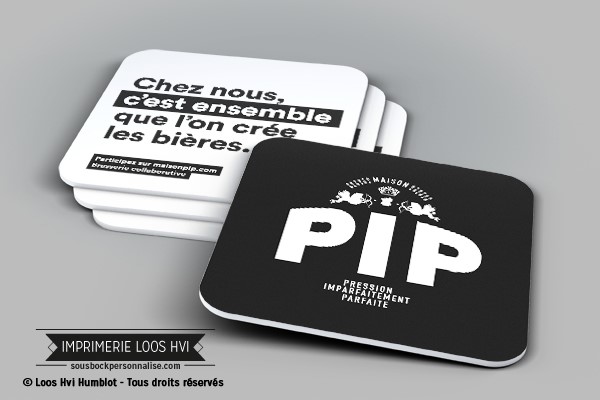 sous bock dessous de verre imprimeur imprime PIP BIERE PRESSION