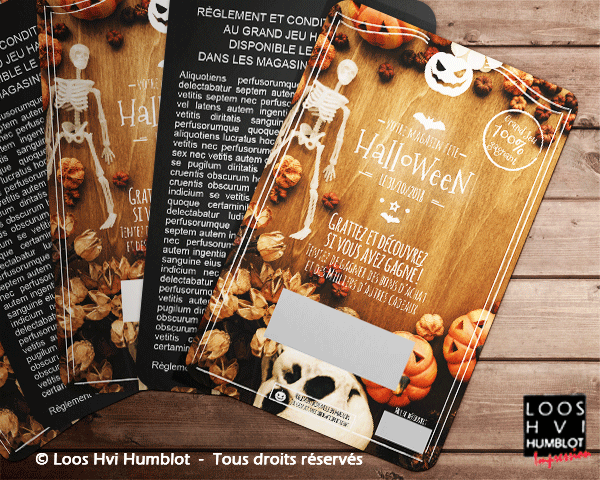 Sous bock imprim et personnalis grattable Halloween